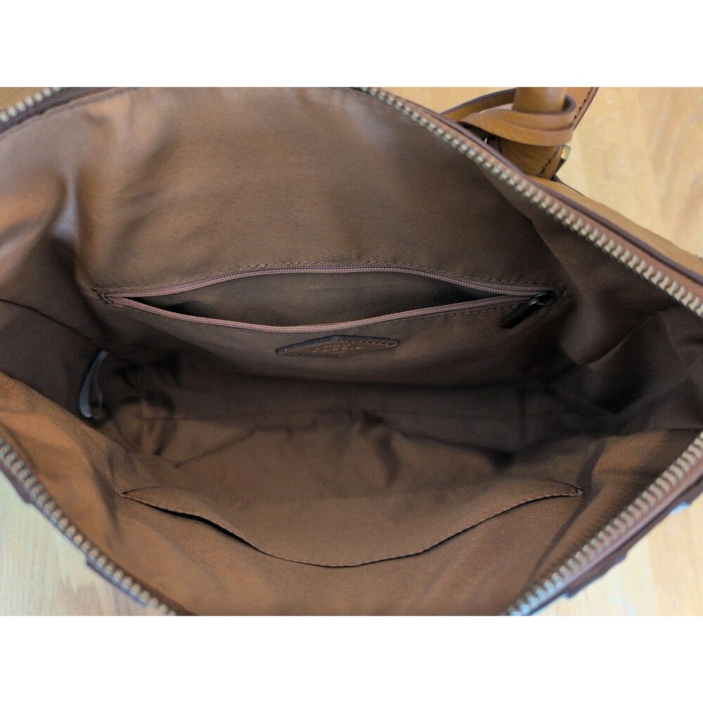 Fossil Parker Convertible Backpack Leather, Tan with Retro Wavy Stripes CUTE! - Picture 12 of 16